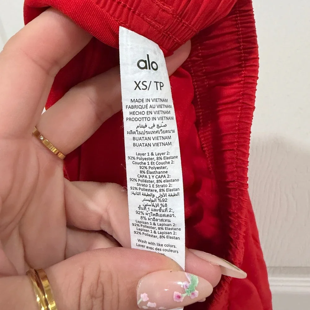Alo Yoga Ambience‎ Shorts Red W6230R Women XS Athletic Running Workout